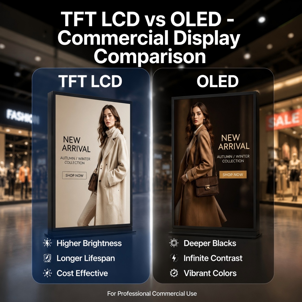What Is the Difference Between TFT LCD and OLED for Commercial Use?