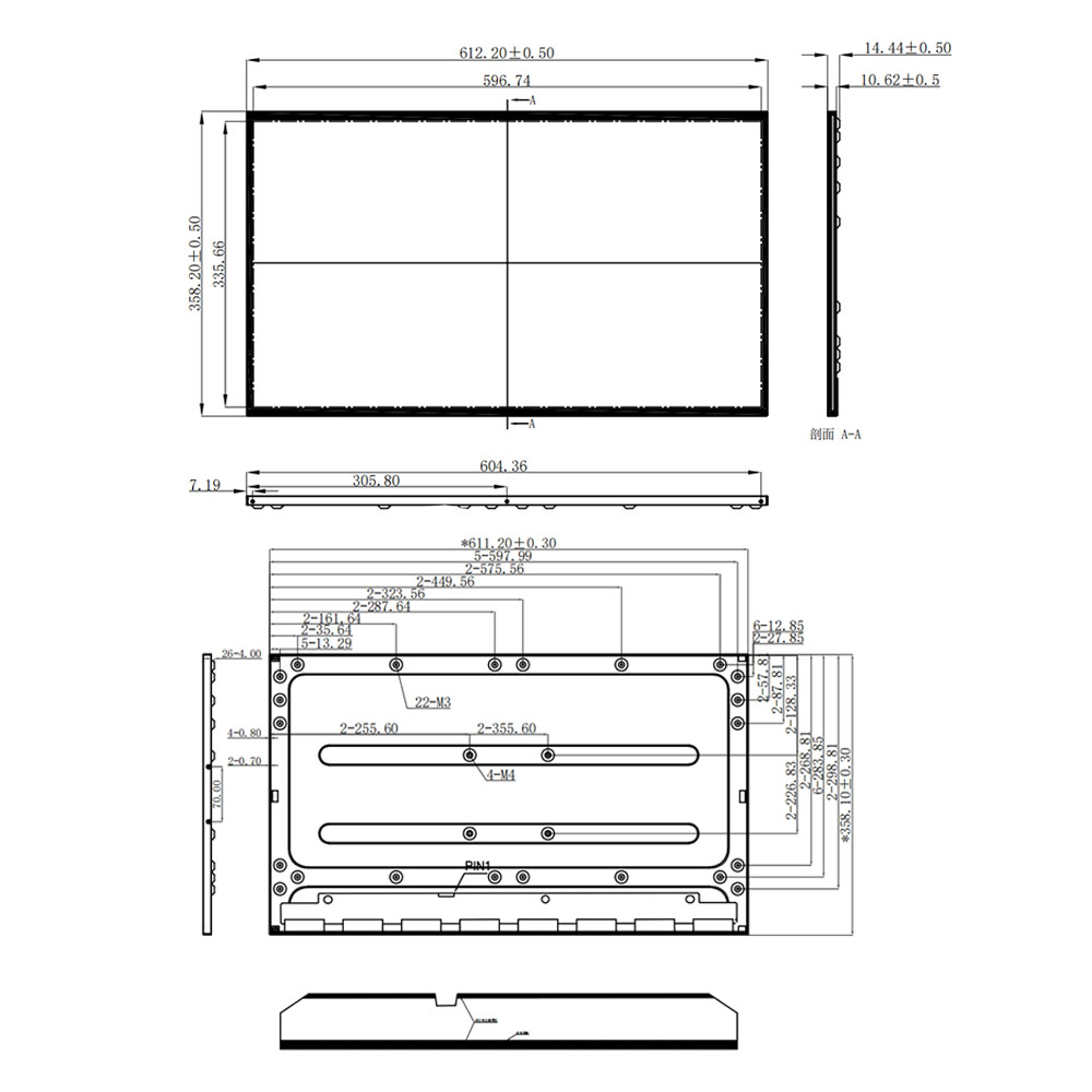 27 Inch 3840x2160 UHD 30PIN EDP 600nits Commercial LCD Display