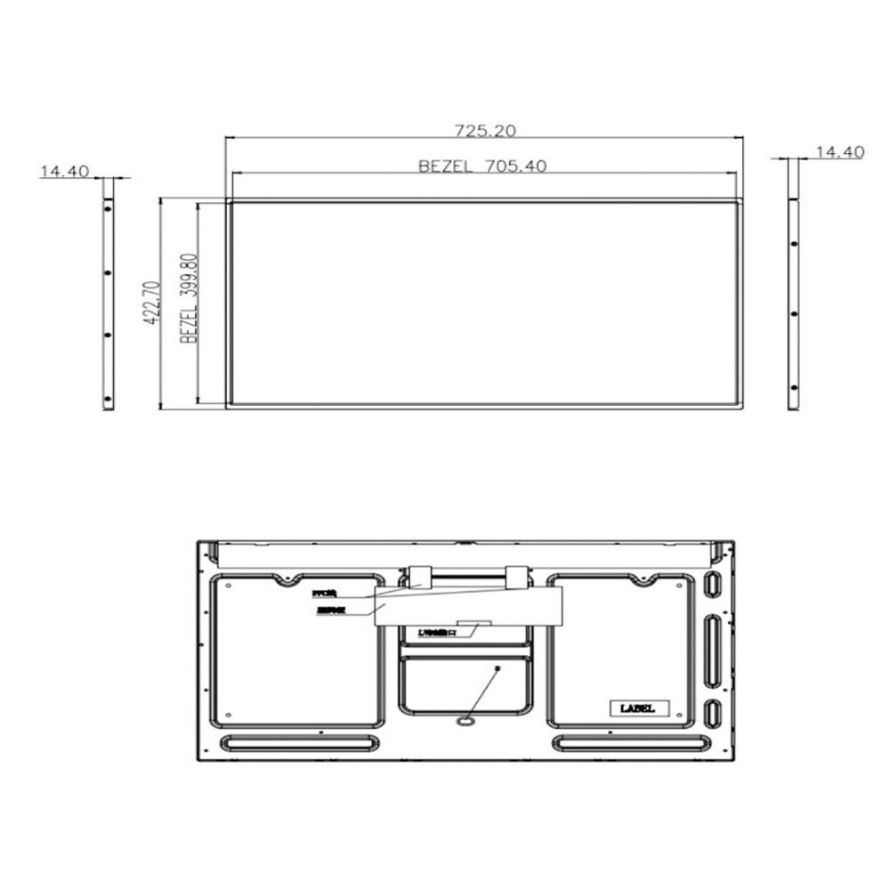 32 Inch 1920×1080 39PIN LVDS Commercial LCD Display