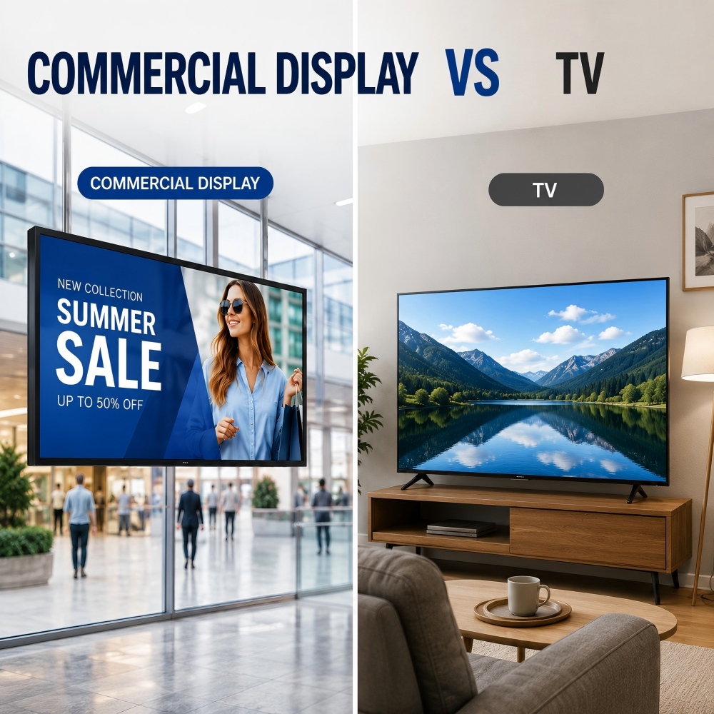 Commercial Display vs TV: Which Is Better for Digital Signage and Business Use?